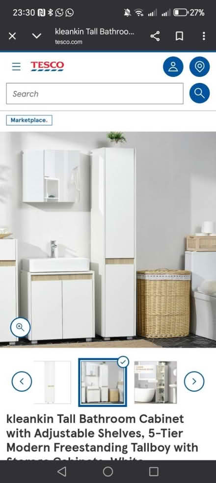 Photo of Tall bathroom cabinet (Hall green B11) #1