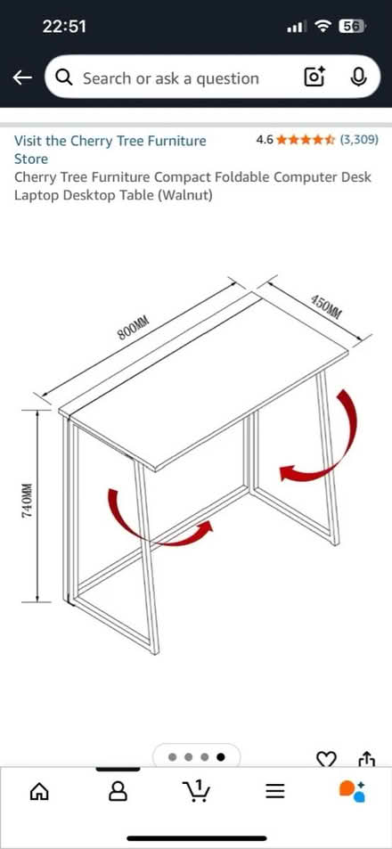 Photo of free Small foldable desk/table (Ladywell SE13) #2