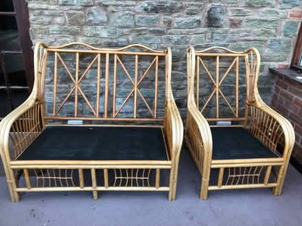 Photo of free Conservatory rattan bamboo sofa and chair set (Titley HR5) #1