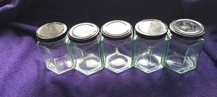 Photo of free 6 ex honey glass jars (Rode) #1
