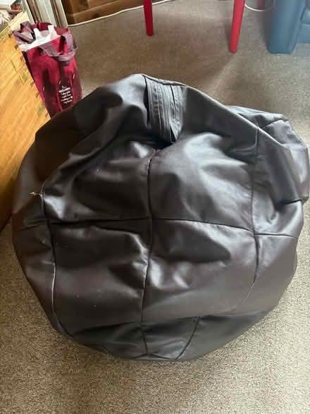 Photo of free Dark brown leather bean bag (Bridgnorth WV16) #2