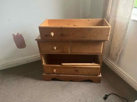 Photo of free Chest of 3 Drawers in mature Pine (BD17 , Baildon) #1