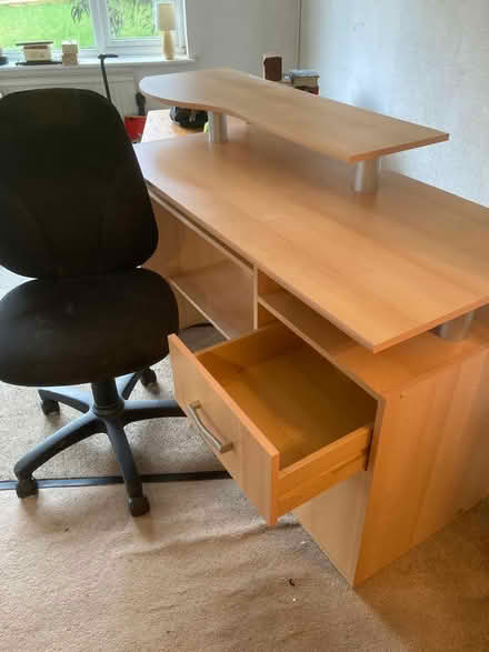 Photo of free Computer desk and chair (North Bushey WD25) #3