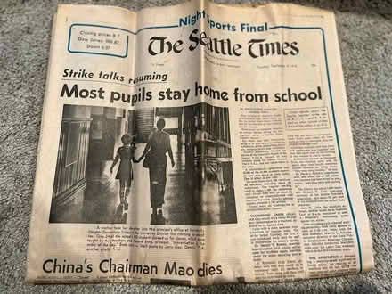 Photo of free Newspaper: end of Viet Nam War, etc (downtown Edmonds) #1