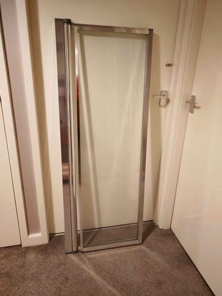 Photo of free Overbath folding shower screen. Glass and chrome. (Pontefract WF8) #3