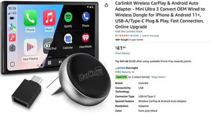 Photo of free Wireless CarPlay USB Adapter (Near Panama Park) #1