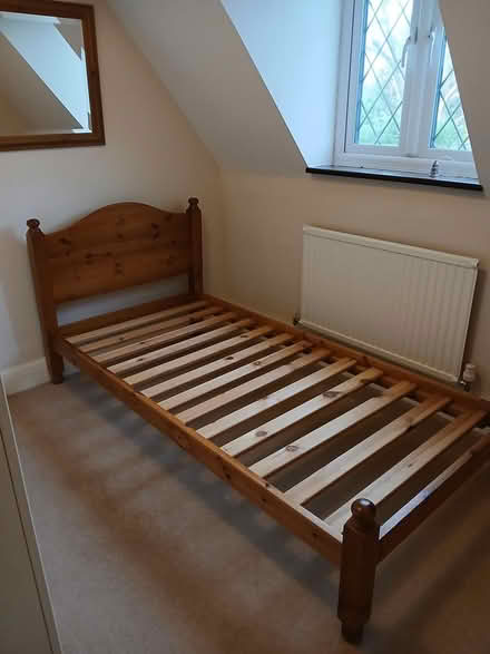 Photo of free Single Pinewood Bed and Matrass (Sevenoaks TN13) #3
