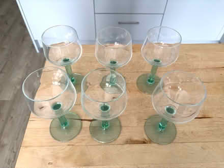 Photo of free 6 wine glasses with green stems (Chichester PO19) #2