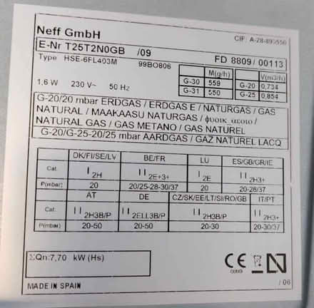 Photo of free Neff T25T2N0GB 4-burner gas hob (Woosehill RG41) #2