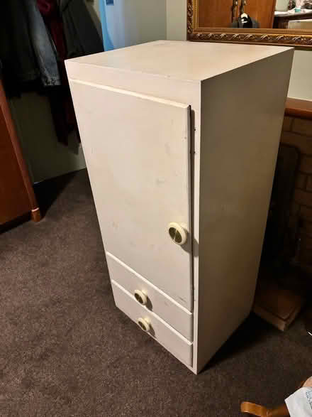 Photo of free Vintage White Wood Cabinet (AB10) #1
