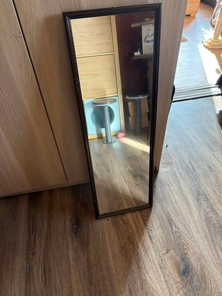 Photo of free Long/tall wooden-framed mirror (Grays, RM16) #1