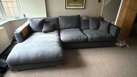 Photo of free Grey/ blue chaise sofa - right hand (Chiswick W4) #1