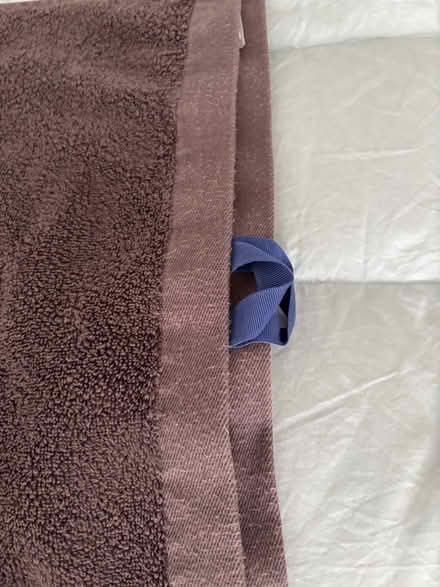 Photo of free Burgundy towels, 1 bath 1 hand towel, with blue tags (Chichester PO19) #3