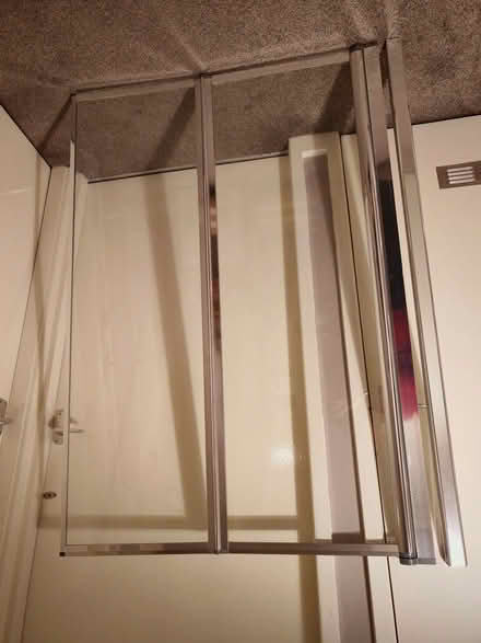Photo of free Overbath folding shower screen. Glass and chrome. (Pontefract WF8) #1