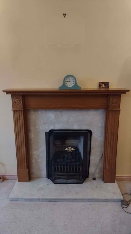 Photo of free Coal-effect gas fire, plus fireplace, heath, backmantlepiece (Chippenham SN14) #2