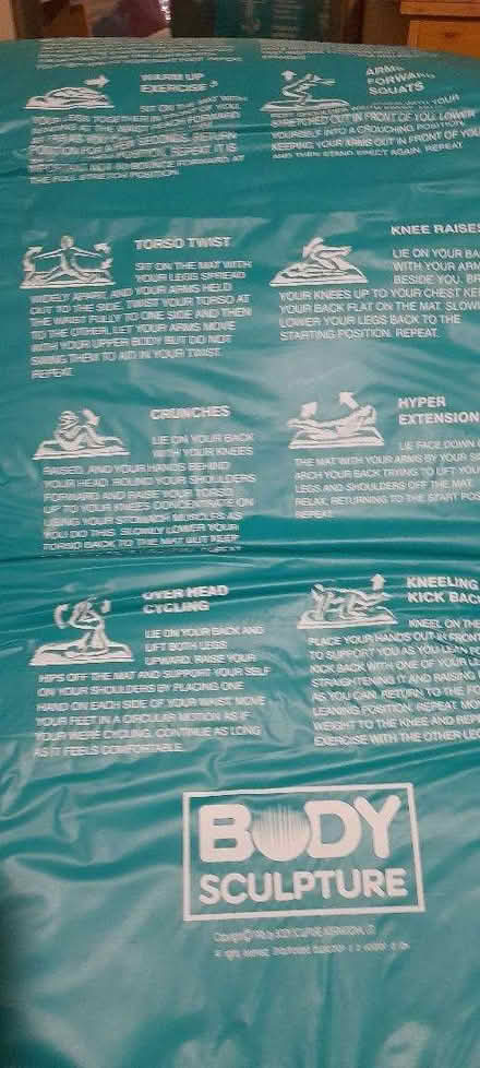 Photo of free Illustrated plastic exercise mat (Wake Green B13) #2