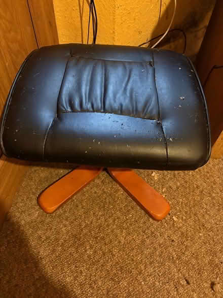 Photo of free Small faux leather/wood footstool (Grays, RM16) #1