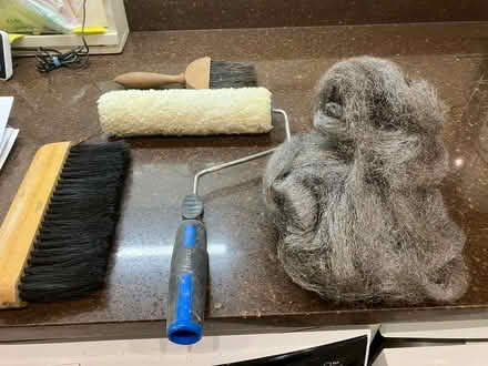 Photo of free Wire wool, paint roller, 2 wallpaper brushes (Hampton Hill TW12) #1