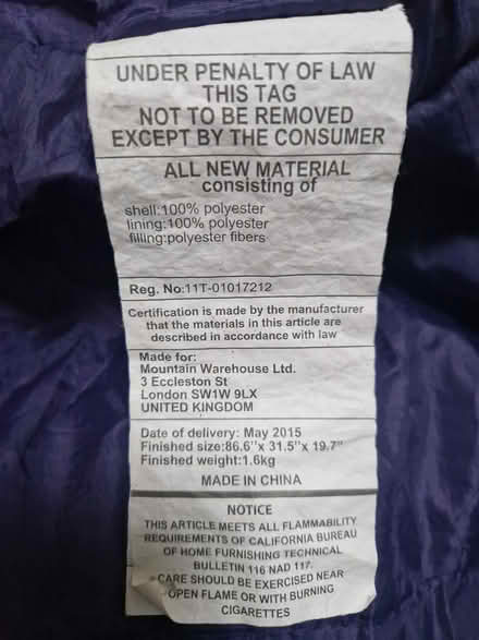 Photo of free Sleeping bag (Wimborne BH21) #2