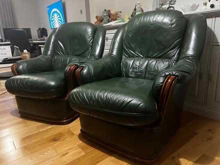 Photo of free 2 italian leather armchairs (Mitcham) #1