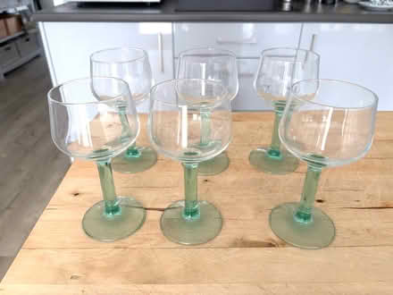 Photo of free 6 wine glasses with green stems (Chichester PO19) #1