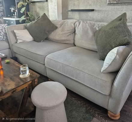 Photo of free 3 seater sofa in cream/beige (Hatfield Peverel.) #1