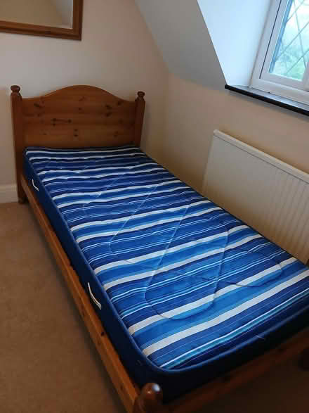 Photo of free Single Pinewood Bed and Matrass (Sevenoaks TN13) #1