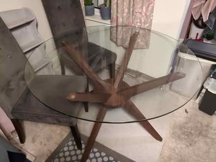 Photo of free Scandinavian tempered glass table (Belper DE56) #3