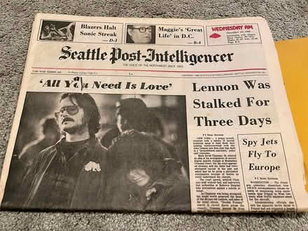 Photo of free historic newspapers - John Lennon (downtown Edmonds) #1