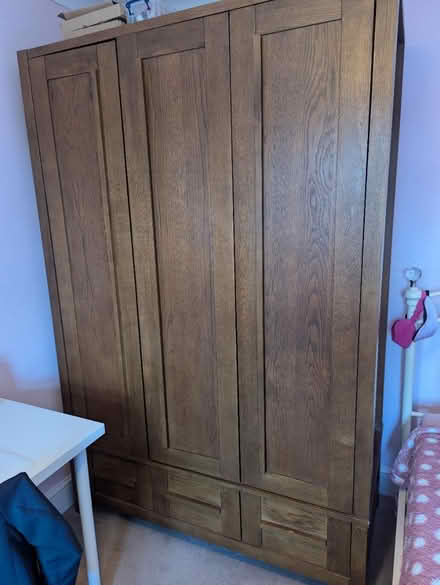 Photo of free M&S dark wood triple wardrobe (Kenpshott RG22) #1
