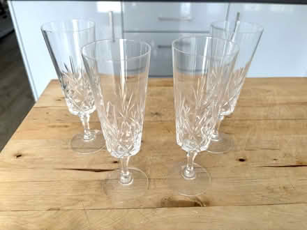 Photo of free 4 cut glass champagne flutes (Chichester PO19) #2
