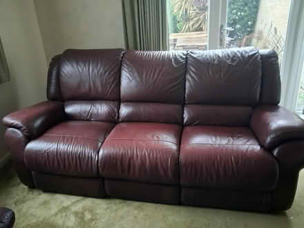 Photo of free Leather settee and reclining chair (norwich) #2