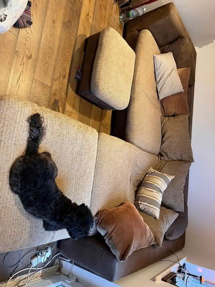Photo of free large corner sofa with footstool (Hastings TN34) #4