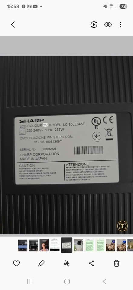 Photo of free Sharp 80-inch LCD TV (Borehamwood) #3