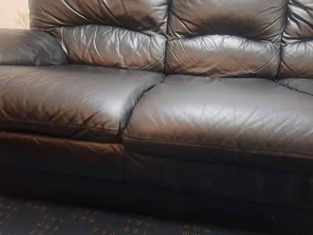 Photo of free 3 seater Sofa black faux leather (Newtown B19) #2