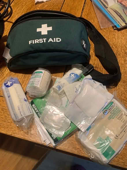 Photo of free First aid bumbag with out of date bandages (Little Harrowden NN9) #1