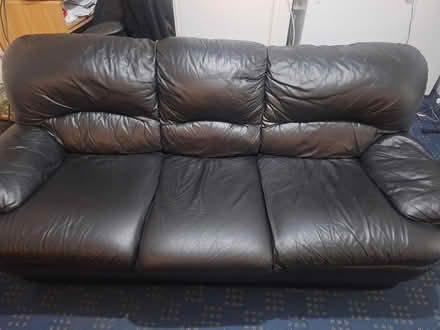 Photo of free 3 seater Sofa black faux leather (Newtown B19) #1
