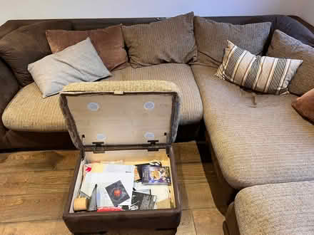 Photo of free large corner sofa with footstool (Hastings TN34) #3