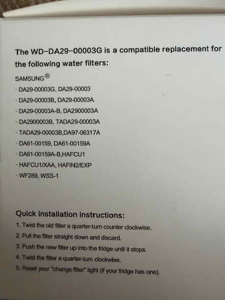 Photo of free Samsung Fridge Filters (SW4) #2
