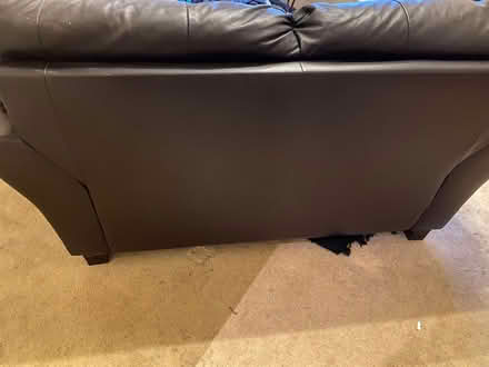 Photo of free Dark brown faux leather sofa. (Blackrod BL6) #4