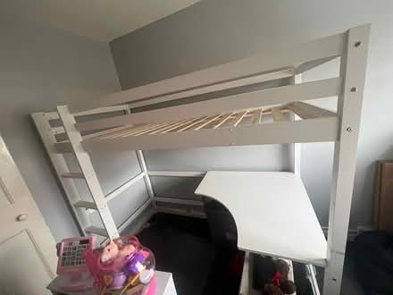 Photo of free Kids wooden bed with desk (Norwich) #2
