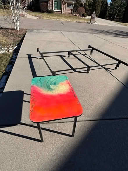 Photo of free King bed frame & side table (Littleton) #1