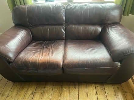 Photo of free Brown leather sofa (Eccleston PR7) #1
