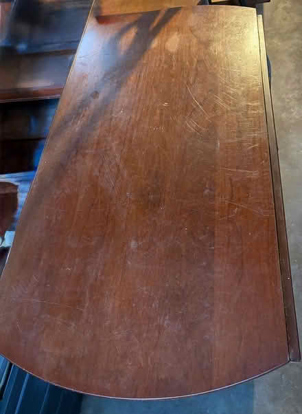 Photo of free Round Wooden Table w Wine Rack (Warrendale) #2