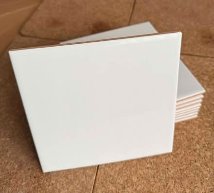 Photo of free White ceramic tiles 15cm x 15cm, pack of ten (Lower Earley RG6) #1