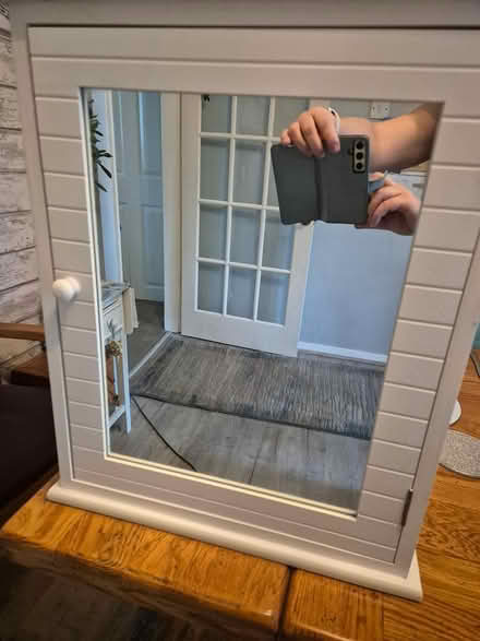 Photo of free White wood bathroom cabinet (WR3 Barbourne) #1