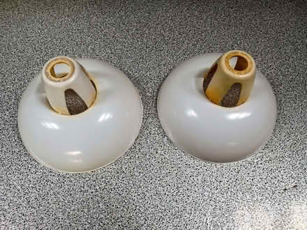 Photo of free PAIR OF 1950s 9-INCH DIAMETER ‘INDUSTRIAL’ STYLE LAMPSHA (Nailsea BS21) #1