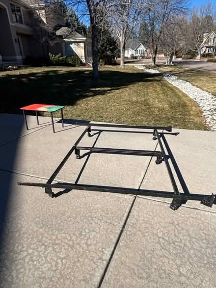 Photo of free King bed frame & side table (Littleton) #2