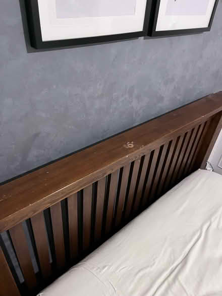 Photo of free Solid walnut double bed frame (G76) #1