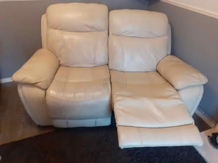 Photo of free 2 seater cream leather sofa (Druids Heath , B14 .) #4